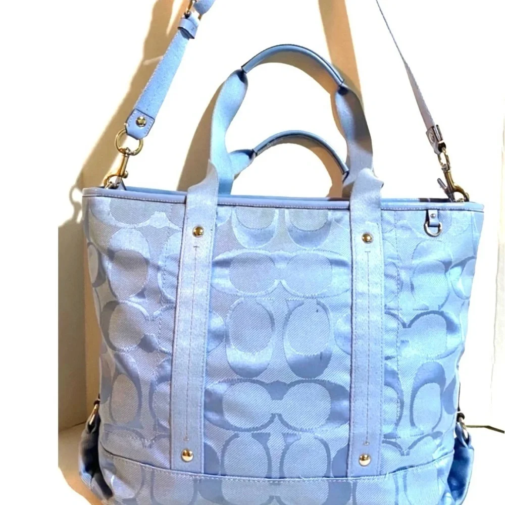 Coach CC signature print canvas satchel handbag